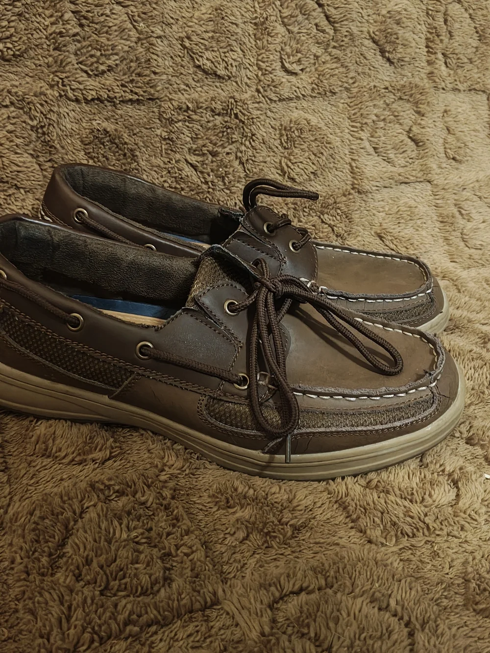 Magellan Men's Brown Leather Boat Shoes